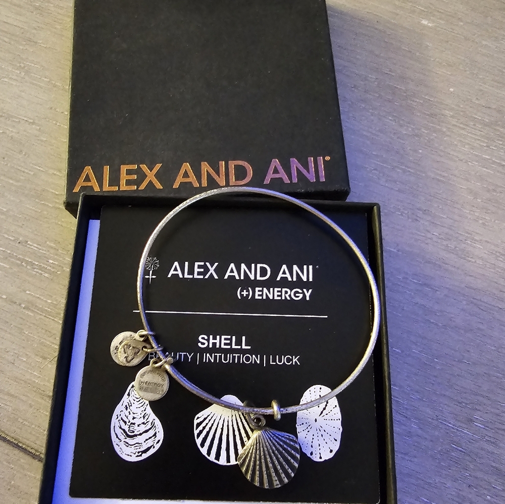 Alex and Ani Shell Adj bracelet